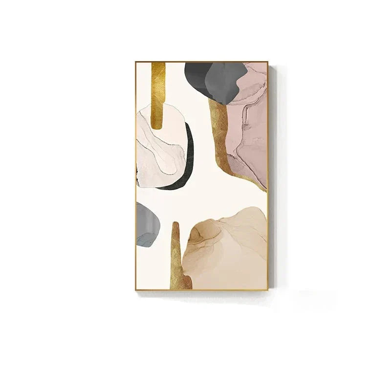 Neutrale Farben Mauve Beige Goldene abstrakte Wandkunst feine Kunst Leinwanddrucke Bilder für moderne Wohnung Wohnzimmer Luxusinteriors Kunst Dekor | Brehn