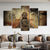 5 Stück Abstrakt Vintage Lord Buddha - Leinwand Wandkunst Gemälde