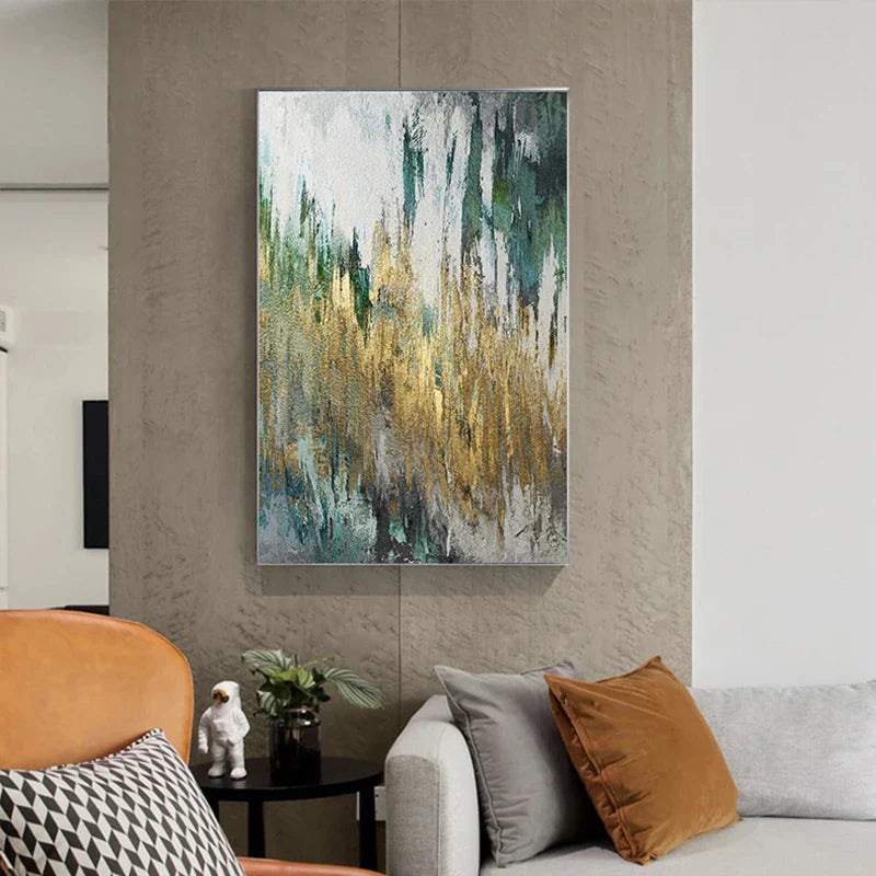 Grün Beige Goldene Abstrakte Wandkunst Feine Kunst Leinwand Drucke Bilder Für Modernes Apartment Wohnzimmer Esszimmer Kunst Dekor | Brehn