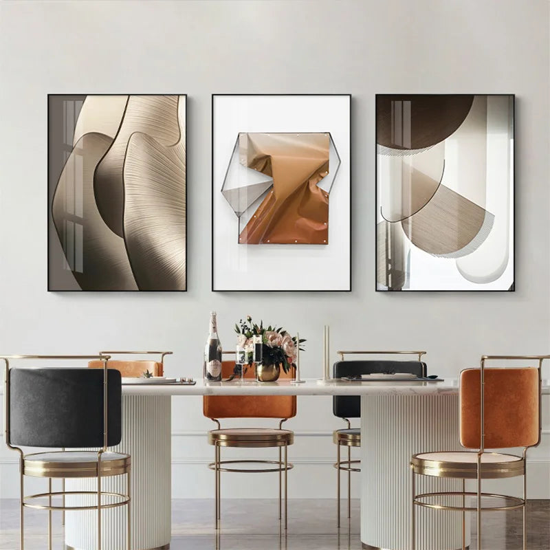 Moderne Ästhetik Abstracte Geometrie Wandkunst Feine Kunst Leinwanddrucke Bilder für luxuriöse Wohnung Wohnzimmer Esszimmer Eingang Foyer Kunst Dekor | Brehn