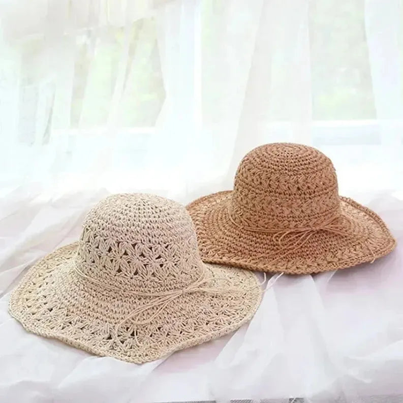 Damen-Sonnenhut – Leichter Retro-Strohhut für den Strand | Ideal für Sommer und Urlaub