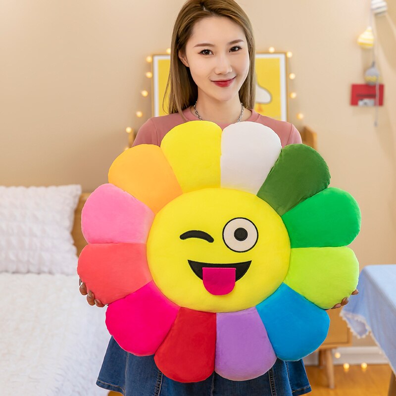 Brehn | Bunte Sonnenblume Plüsch Bequemer Sitzkissen