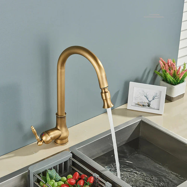 Brehn | VintageTap Wasserhahn - Antike Messing Küchenmischerhahn