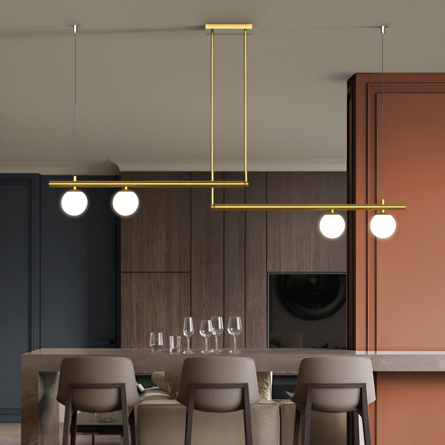 Brehn | Nordic Glass Linear Luxus Pendelleuchte