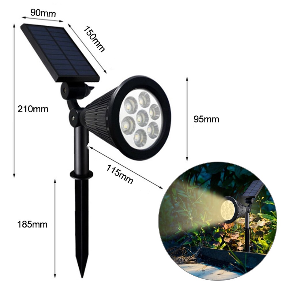 VIvolux | Solarbetriebene Farbige Verstellbare Gartenstrahler