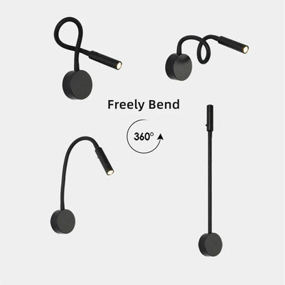 Brehn | Moderne Flexible LED-Lese-Wandlampe mit Schalter für Schlafzimmer und Studium - 1W/3W