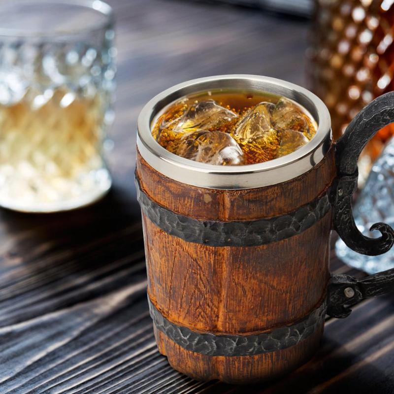 Brehn | Antike Zeit Edelstahl Holz Becher