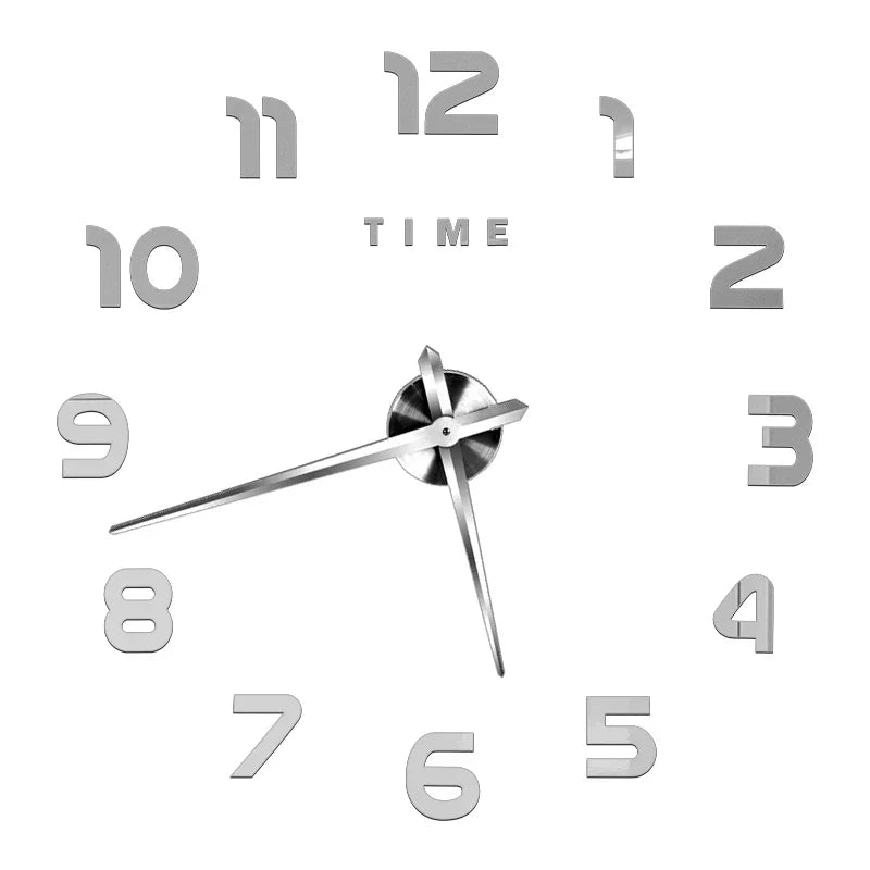 Große Wanduhr DIY 3D Selbstkleber Spiegel Acryl Wanduhr für Küche Esszimmer Wohnzimmer Kreative Wohnkultur | Brehn