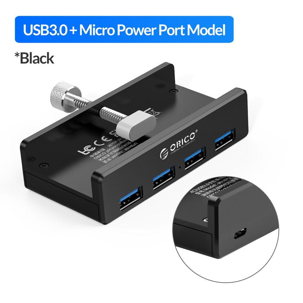 4-Port-Clip-Typ-USB-3.0-Aluminium-Hub | Brehn