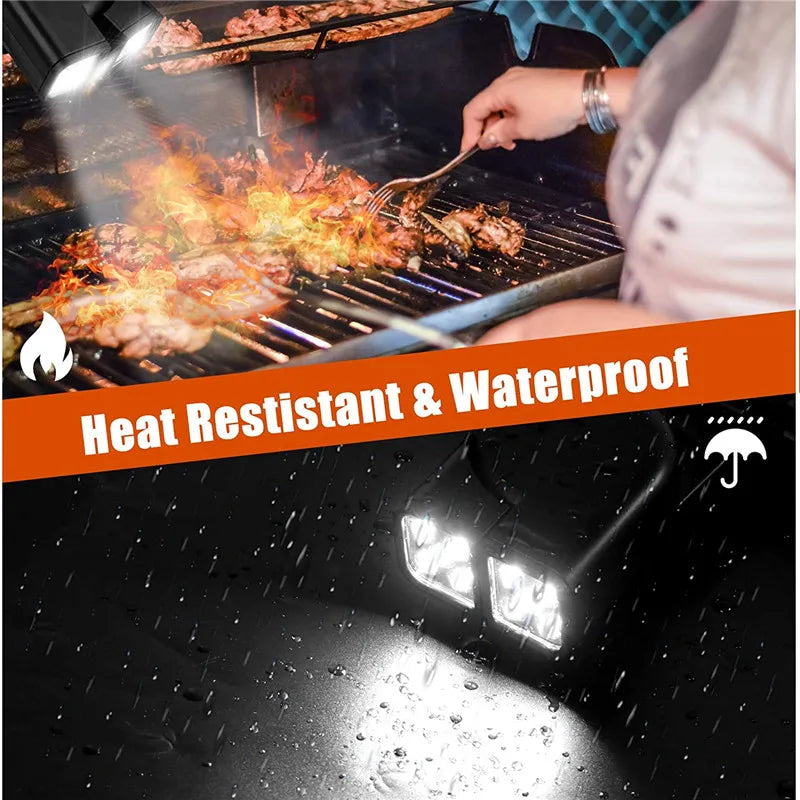GrillLume LED-Grilllampe | 360° drehbar | Hitzebeständig & superhell | Für Grillen & Outdoor