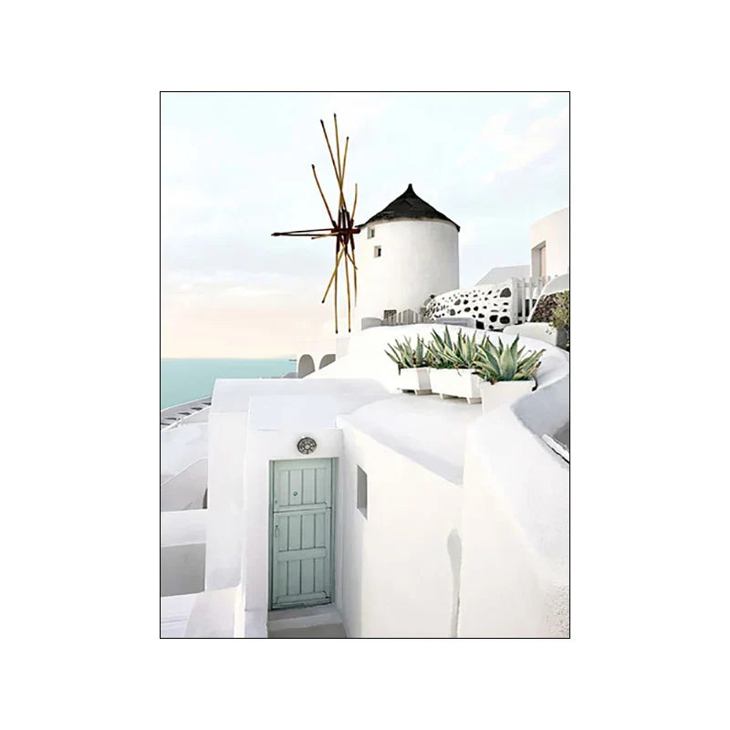 Griechische Insel Landschaft Galerie Wandkunst Fine Art Leinwanddrucke Bilder von Santorini Poster für Wohnzimmer Schlafzimmer Inspirierende Kunst für modernes Wohnen
