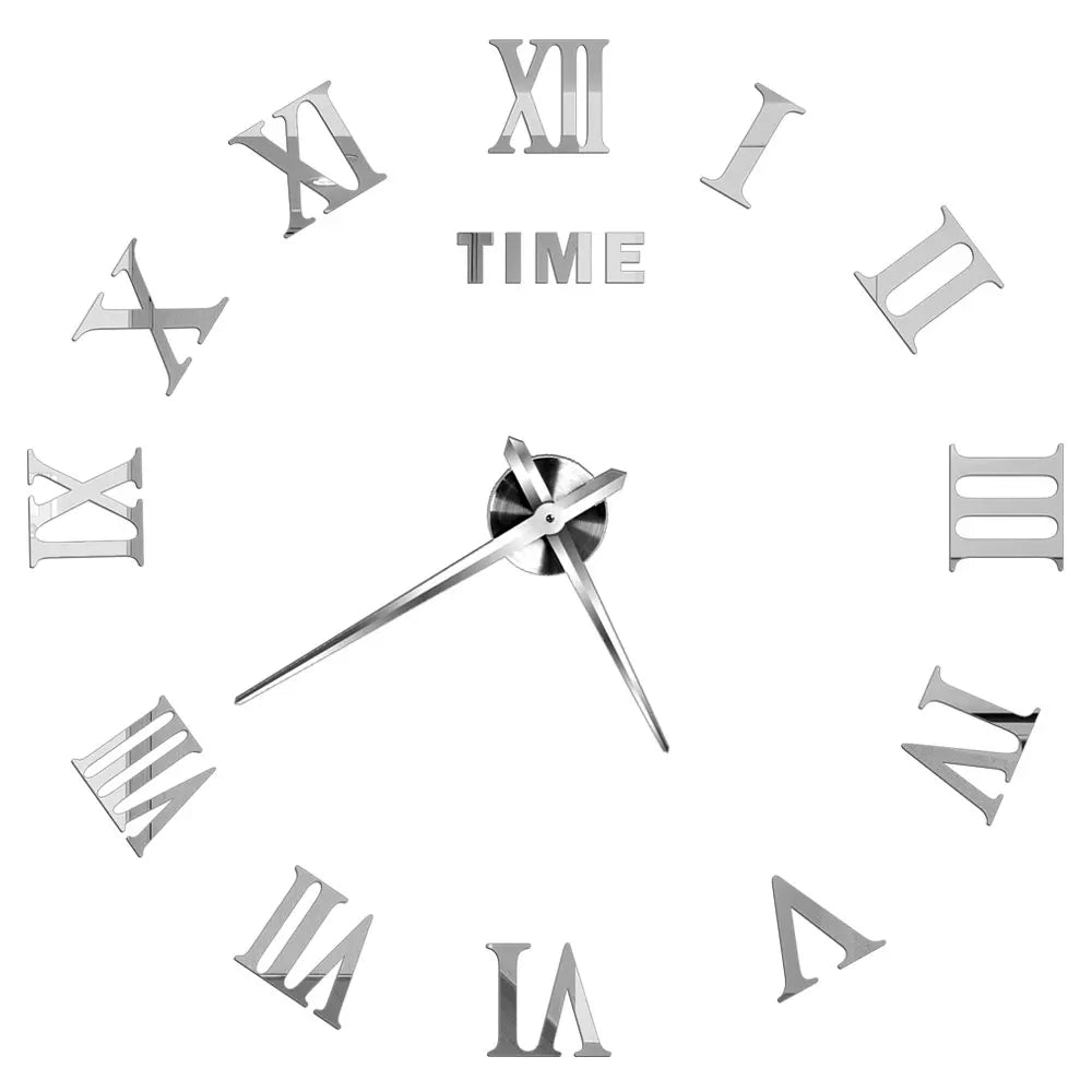 Große Wanduhr DIY 3D Selbstkleber Spiegel Acryl Wanduhr für Küche Esszimmer Wohnzimmer Kreative Wohnkultur | Brehn