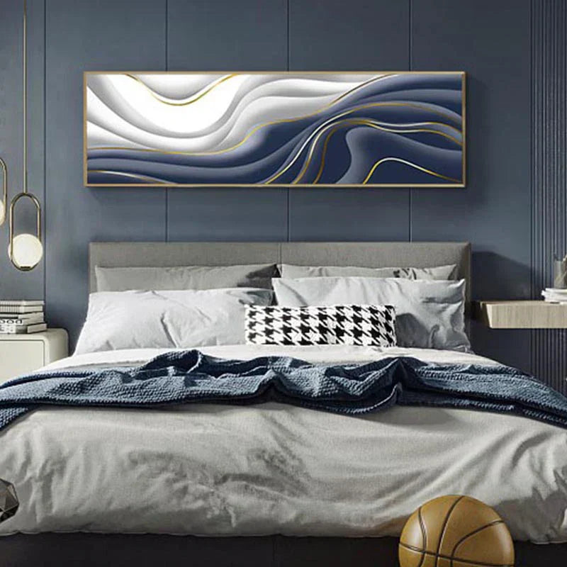 Modern Abstrakt Grün Grau Gold Fließendes Band Wandkunst Feine Kunst Leinwanddrucke Hochformat Bilder Für Wohnzimmer Foyer Treppenhaus Wanddekoration | Brehn