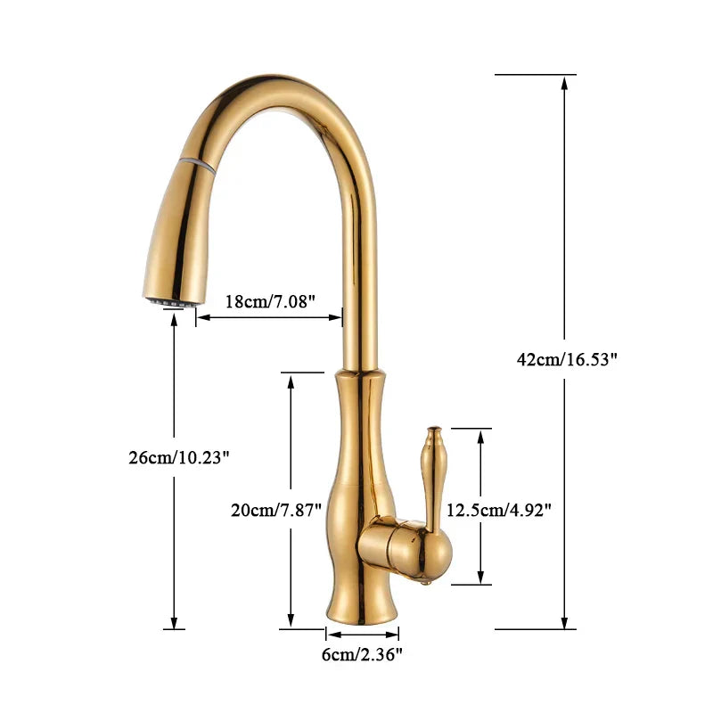 Brehn | GlamFaucet Küchenarmatur - Luxus Goldene Küchenmischarmatur