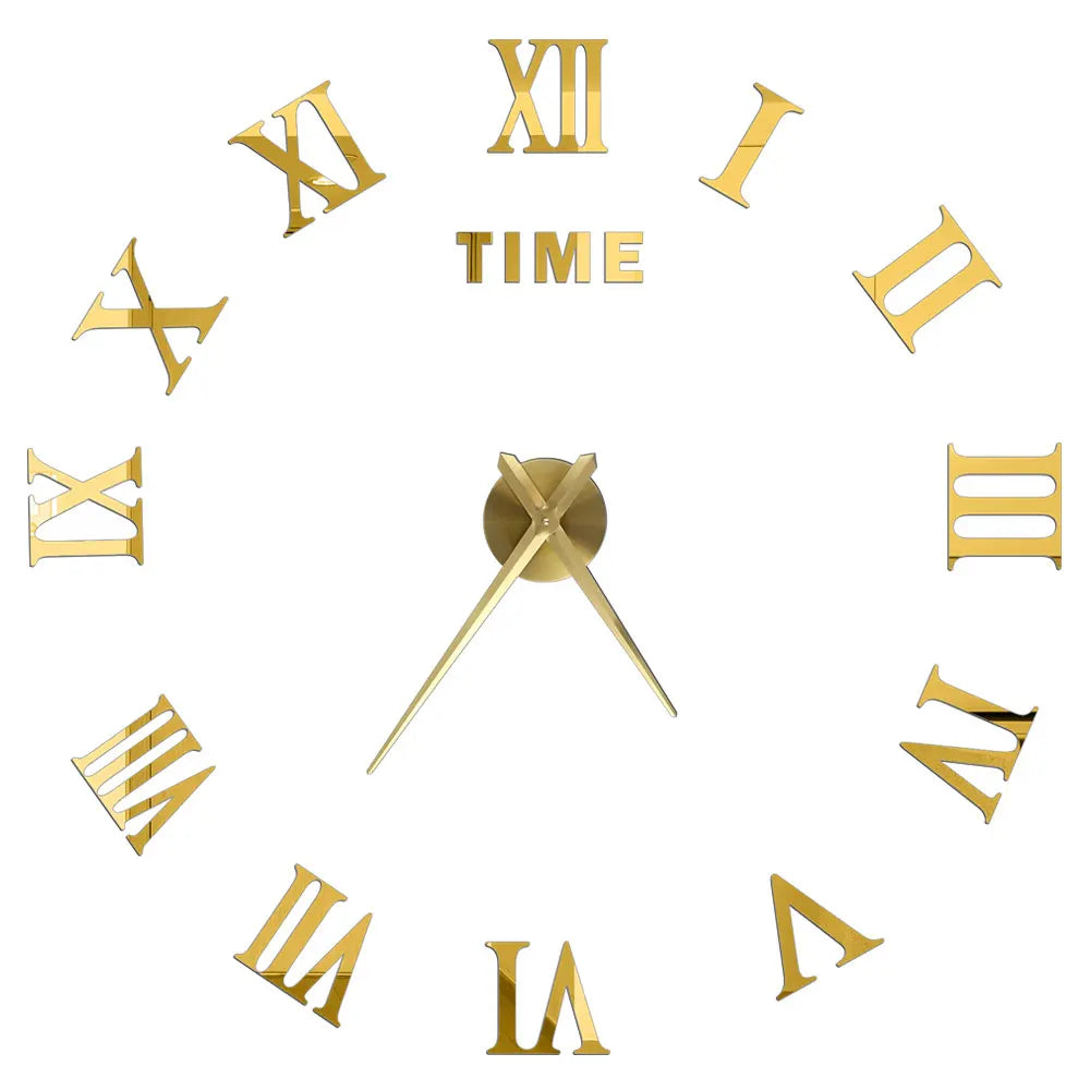 Große Wanduhr DIY 3D Selbstkleber Spiegel Acryl Wanduhr für Küche Esszimmer Wohnzimmer Kreative Wohnkultur | Brehn