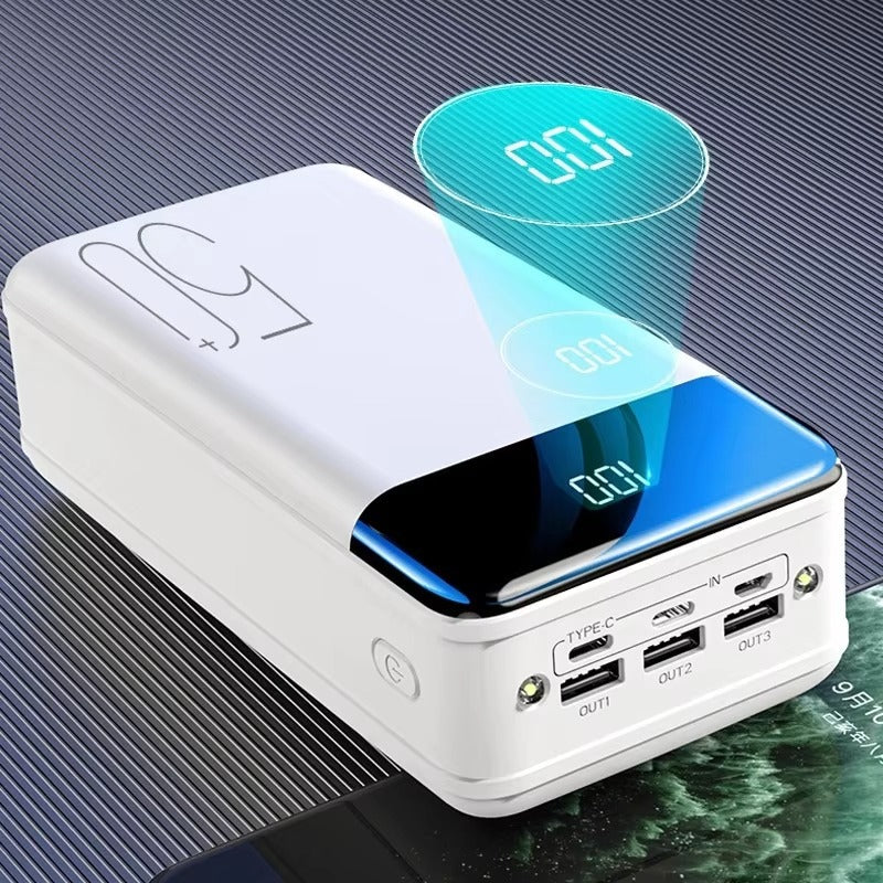 Brehn | 50.000mAh Ultra-Hochleistungs-Powerbank – Super Schnellladen für Telefone, Tablets & Laptops