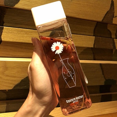 VIvolux | Transparente Quadratische Elegante Wasserflasche Thermos
