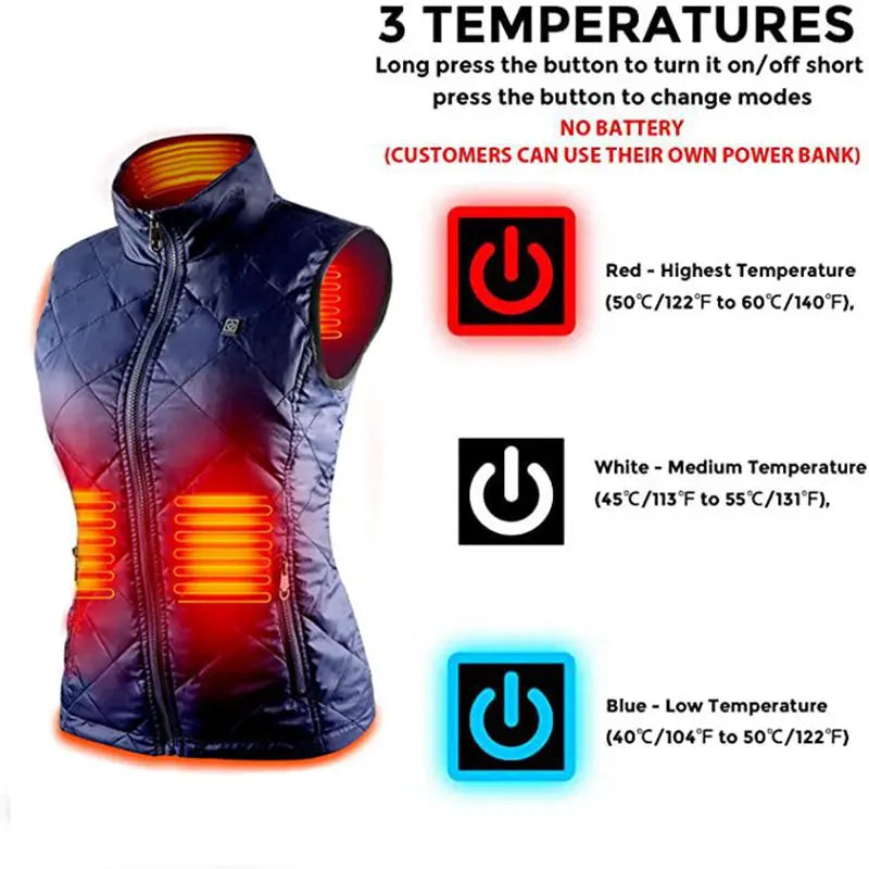 Brehn | ThermaBelle Women's Heating Vest | USB heated vest with infrared technology | Temperature regulating & lightweight | Ideal for autumn & winter