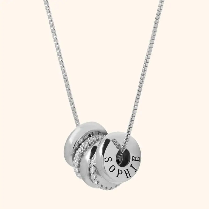 Brehn | 18k personalisierte Name zierliche Diamant Disc Halskette