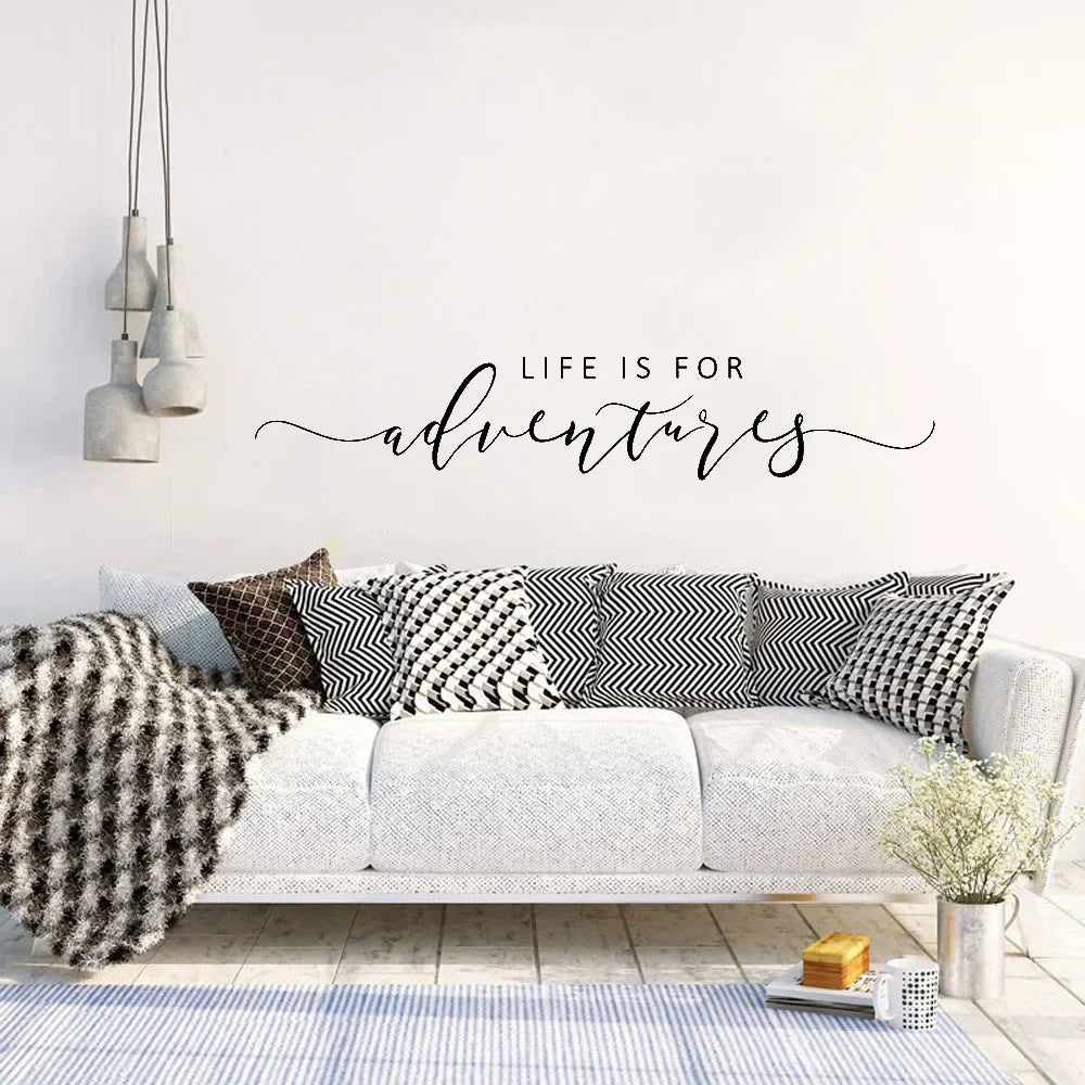 Abenteuer Zitat Wandaufkleber Abnehmbarer PVC Vinyl Wandtattoo Tägliches Mantra Dekoration Inspirierend Kreativ DIY Wohnkultur Für Wohnzimmer Schlafzimmer Arbeitszimmer | Brehn