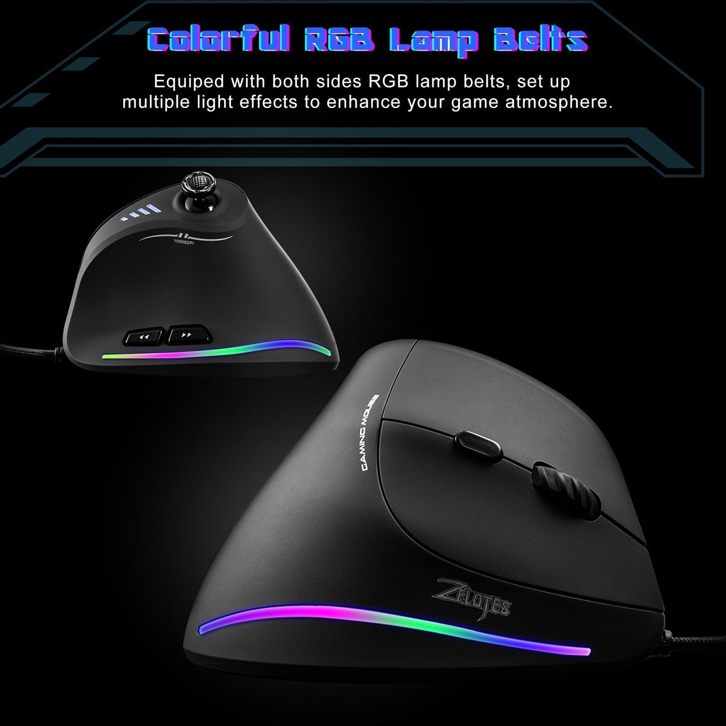 VIvolux | Programmierbare Ergonomische RGB Game Master Maus
