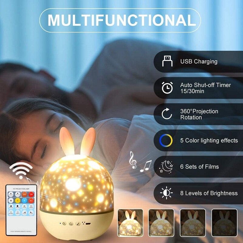 LED-Universum Sterne Bunny Projektor Nachtlicht | Brehn