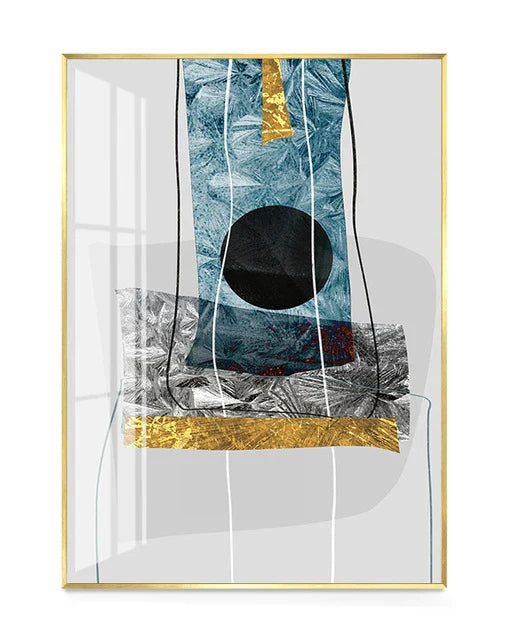 Abstrakte Minimalistische Blaue Nordische Eis Geometrische Wandkunst Fine Art Leinwanddrucke Poster Bilder Für Moderne Wohnung Wohnzimmer Kunst Dekor | Brehn