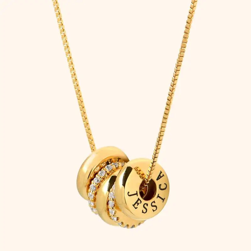 Brehn | 18k personalisierte Name zierliche Diamant Disc Halskette