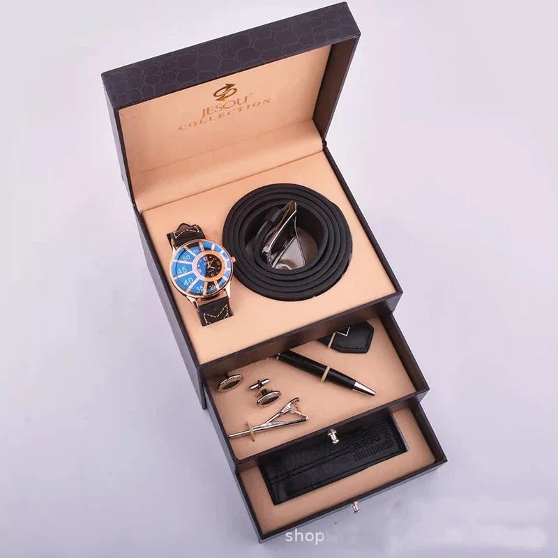 Brehn | Luxuriöse Mode Leder Geschäfts Männer Geschenke Set