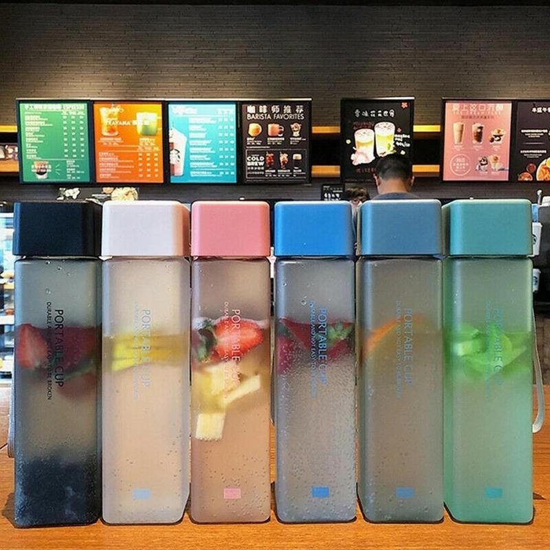 VIvolux | Transparente Quadratische Elegante Wasserflasche Thermos
