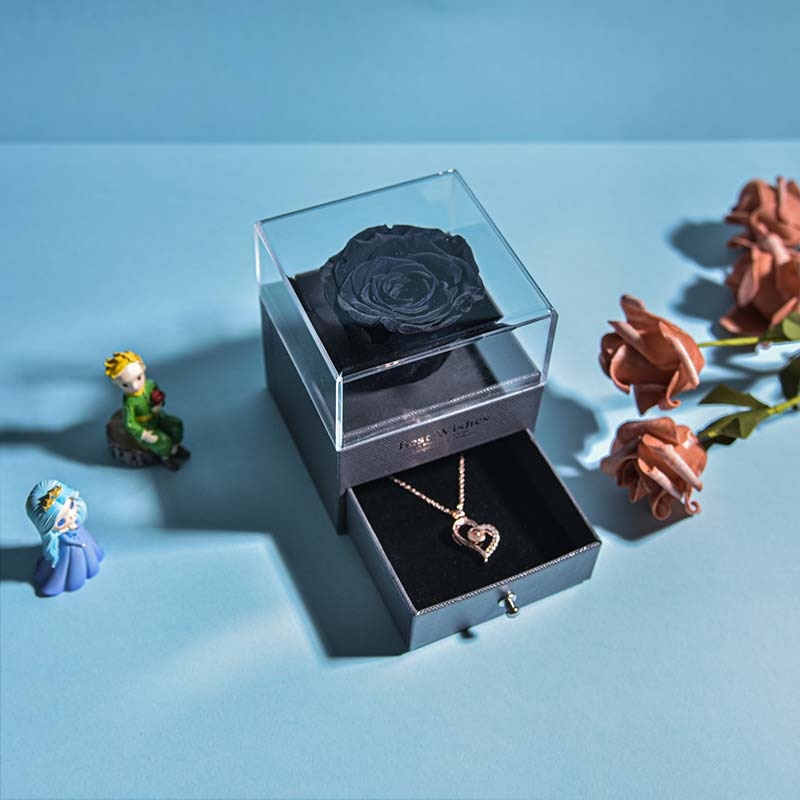 Brehn | Natürliche ewige Rose Halskette Schmuckbox