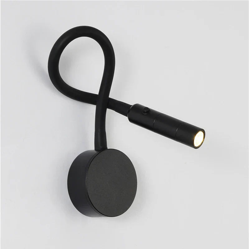 Brehn | Moderne Flexible LED-Lese-Wandlampe mit Schalter für Schlafzimmer und Studium - 1W/3W