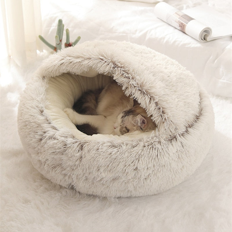 Runder Plüsch Hundebett | Brehn