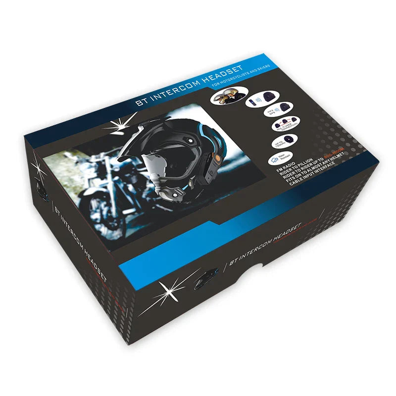 Wasserdichte Bluetooth-Motorrad-Intercom-Anlage mit FM-Radio und 1000 m Reichweite – RoadLink