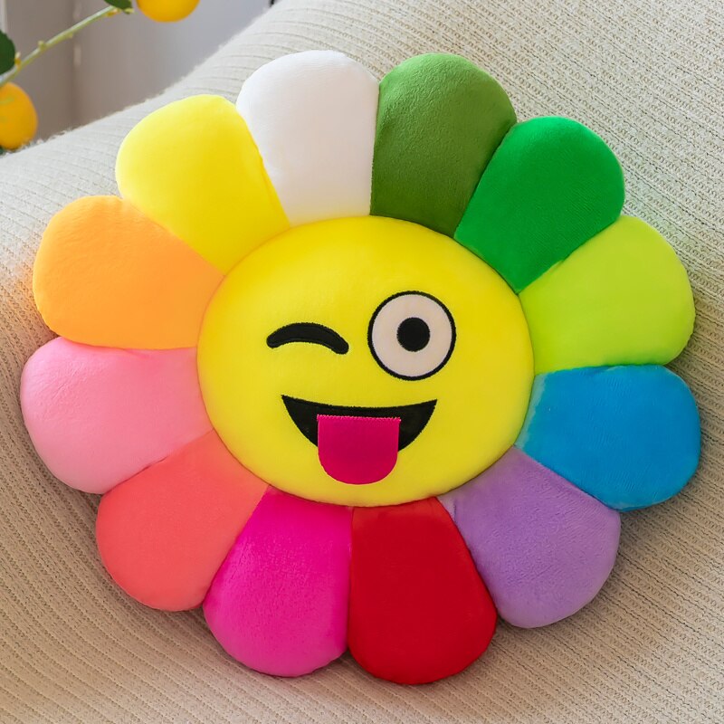 Brehn | Bunte Sonnenblume Plüsch Bequemer Sitzkissen