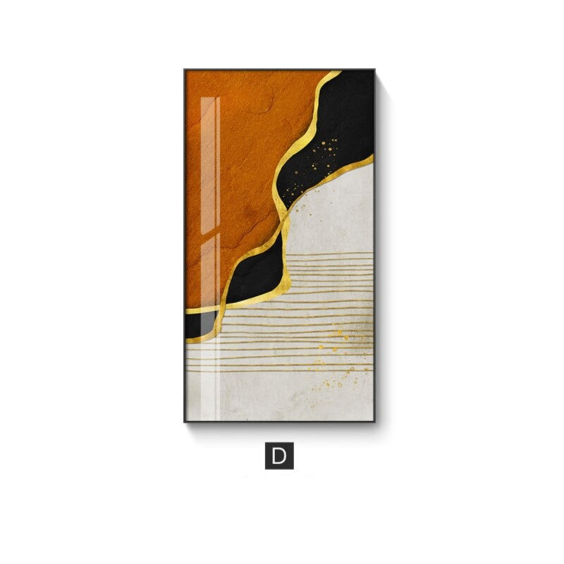 Abstrakte Goldene Regen Vertikale Format Wandkunst Fine Art Leinwanddrucke Bilder Für Eingangsbereich Empfang Wohnzimmer Kunst Dekor | Brehn