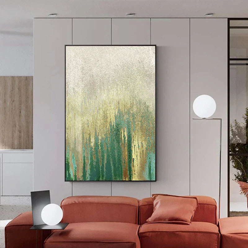 Grün Beige Goldene Abstrakte Wandkunst Feine Kunst Leinwand Drucke Bilder Für Modernes Apartment Wohnzimmer Esszimmer Kunst Dekor | Brehn