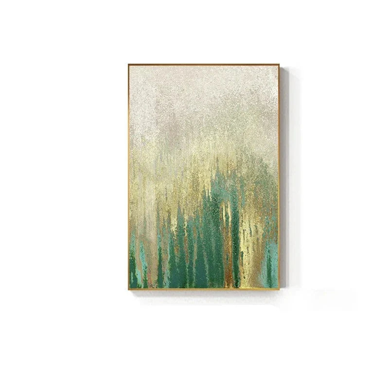 Grün Beige Goldene Abstrakte Wandkunst Feine Kunst Leinwand Drucke Bilder Für Modernes Apartment Wohnzimmer Esszimmer Kunst Dekor | Brehn