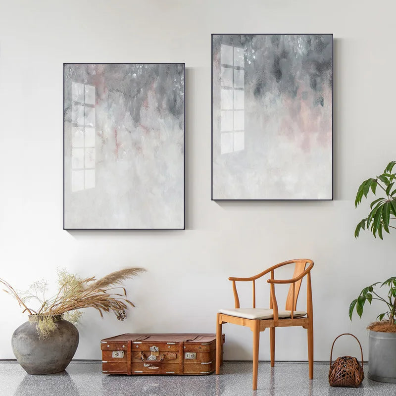 Abstracte Schattierungen von Pink Grau Minimalistische Wandkunst Feine Kunst Leinwanddrucke Bilder für moderne Wohnungen Wohnzimmer Kunst Dekor | Brehn