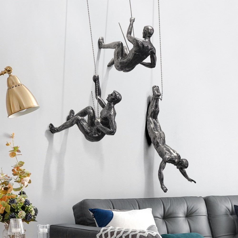 Brehn | Wandskulptur ClimbArtis | Symbol für Stärke & Wachstum | Handgefertigt aus Harz & Eisendraht