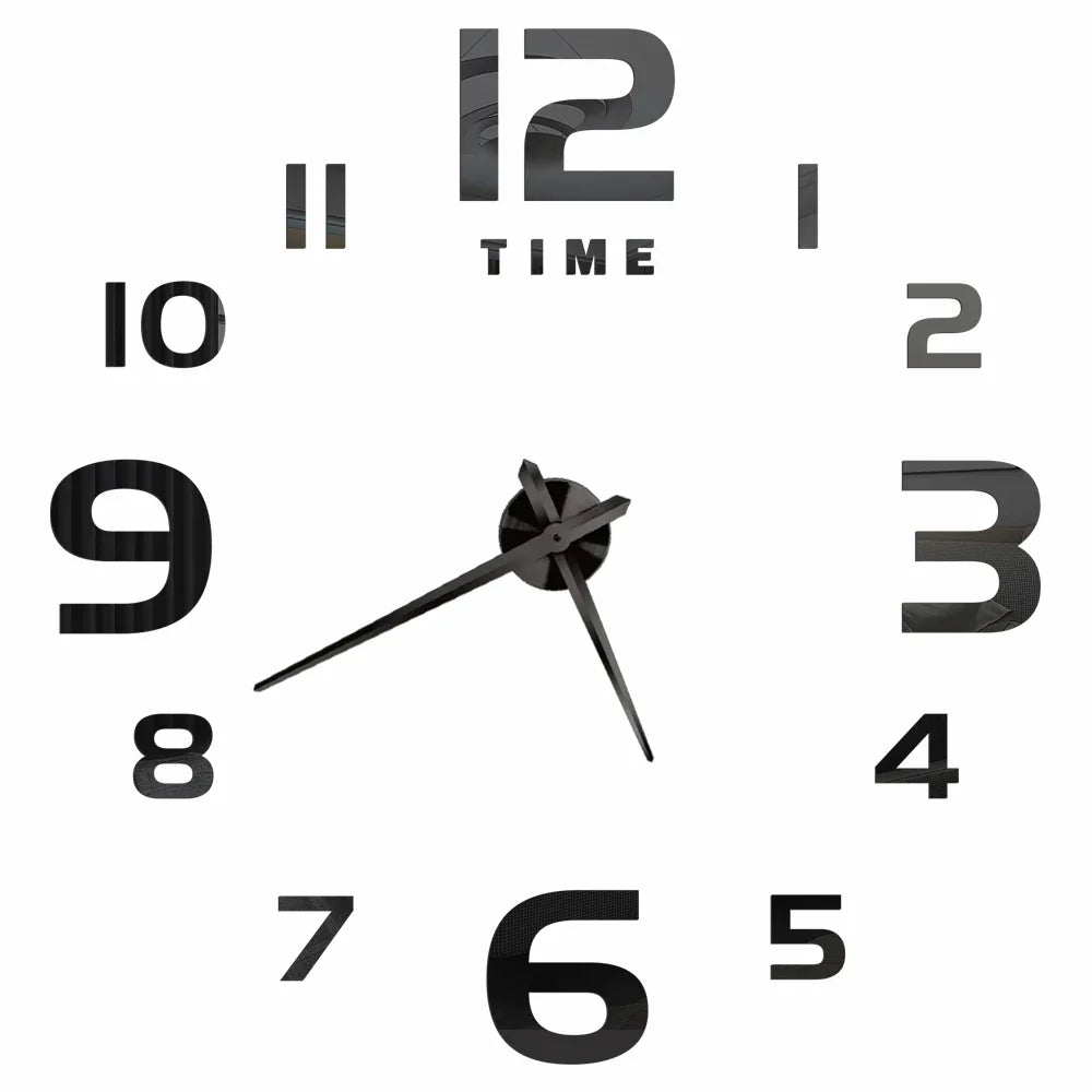 Große Wanduhr DIY 3D Selbstkleber Spiegel Acryl Wanduhr für Küche Esszimmer Wohnzimmer Kreative Wohnkultur | Brehn