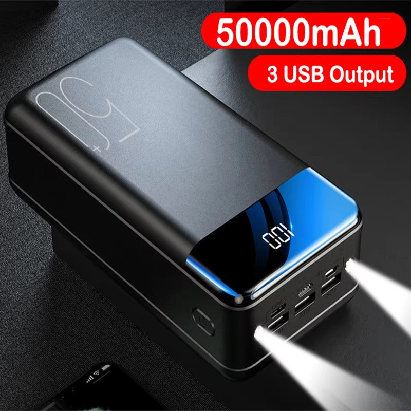 Brehn | 50.000mAh Ultra-Hochleistungs-Powerbank – Super Schnellladen für Telefone, Tablets & Laptops