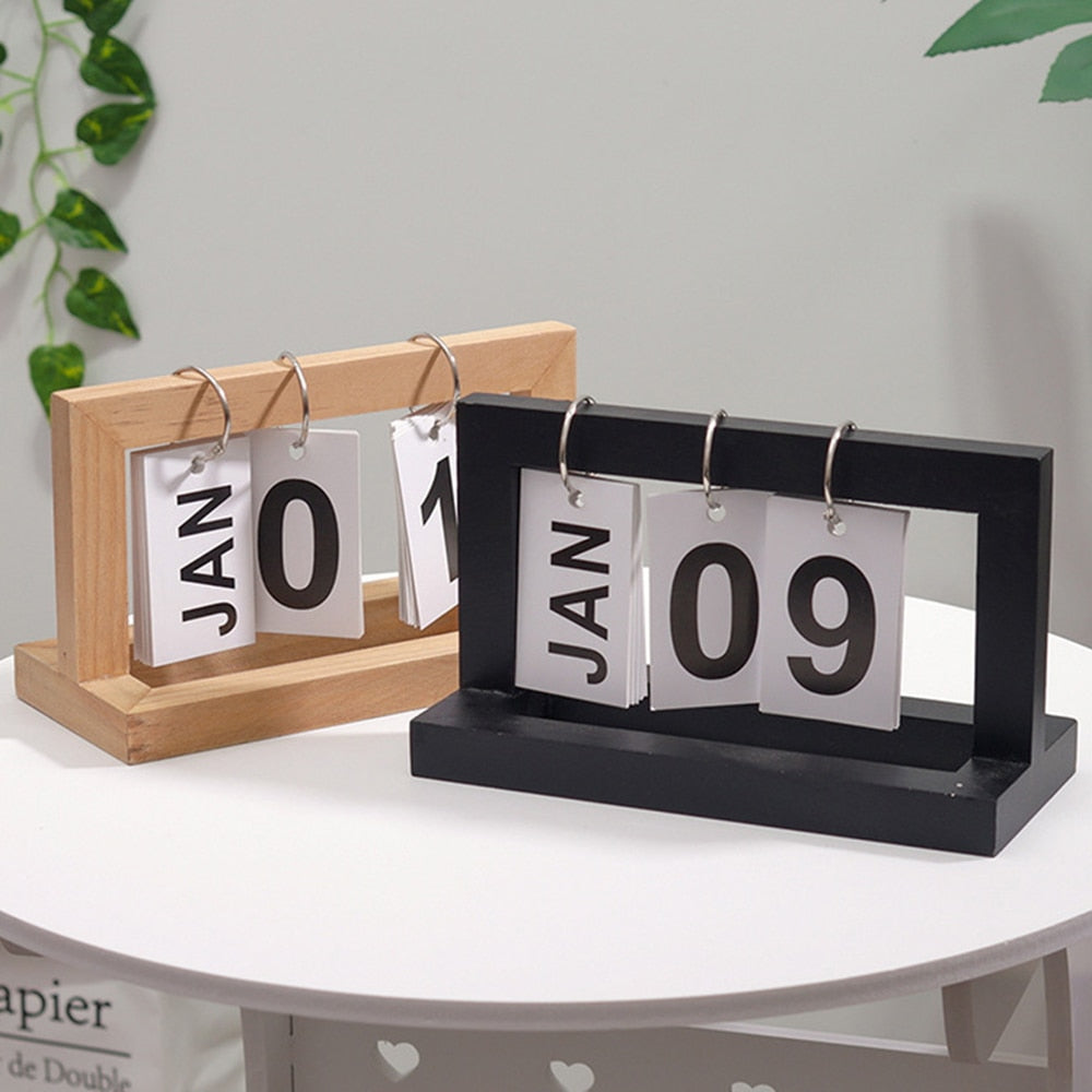 Holz Flip Desktop Tageskalender | Brehn
