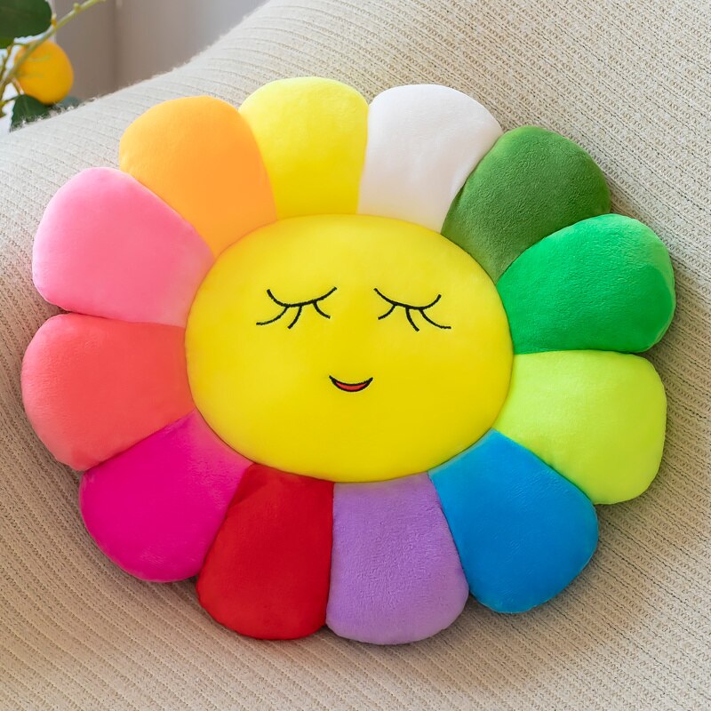 Brehn | Bunte Sonnenblume Plüsch Bequemer Sitzkissen
