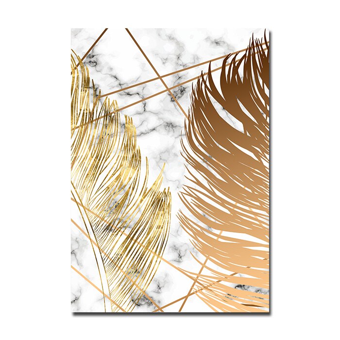 Nordic Tropical Gold Leaves Abstract Wall Art Posters Fine Art Canvas Prints Pictures Für Modern Apartment Wohnzimmer Dekor