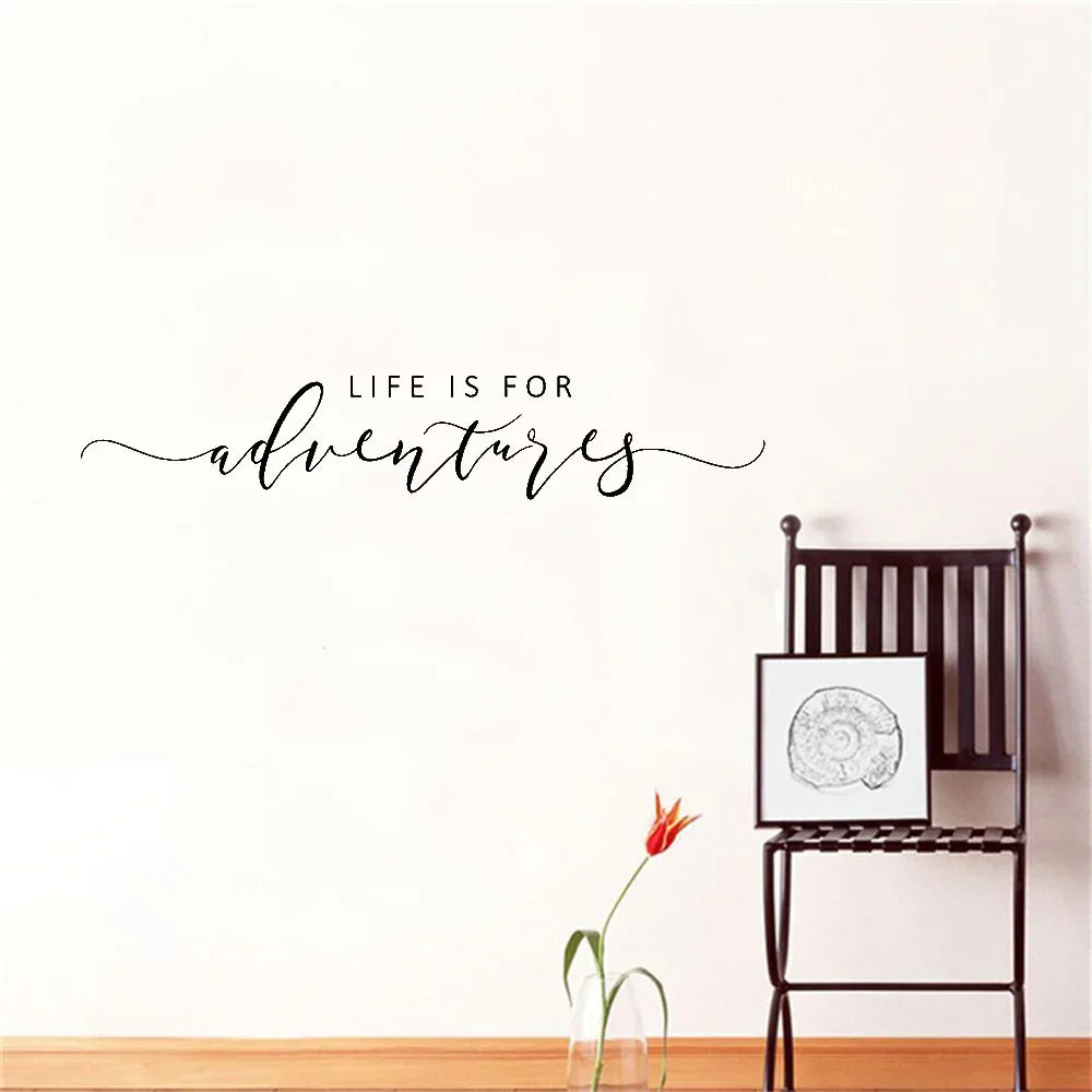 Abenteuer Zitat Wandaufkleber Abnehmbarer PVC Vinyl Wandtattoo Tägliches Mantra Dekoration Inspirierend Kreativ DIY Wohnkultur Für Wohnzimmer Schlafzimmer Arbeitszimmer | Brehn