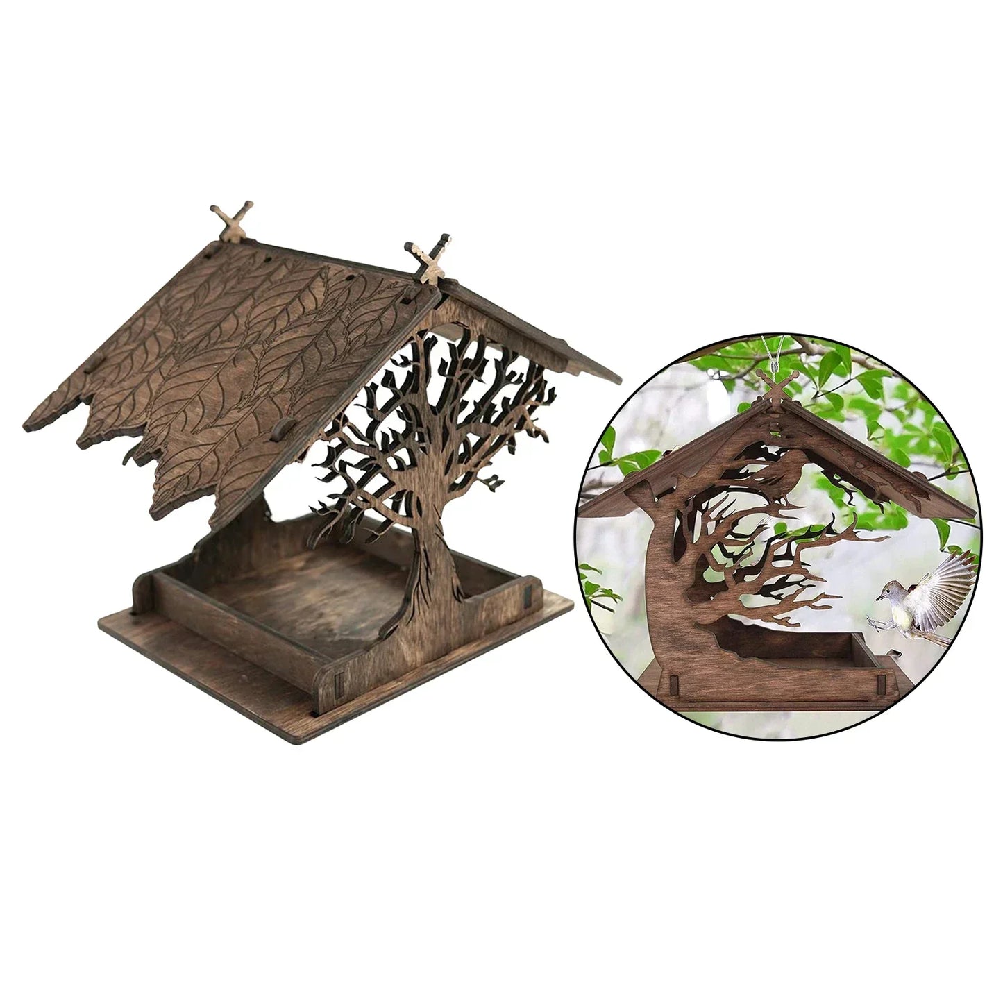 Brehn | Rustikales Baumhaus Holz Vogelhaus