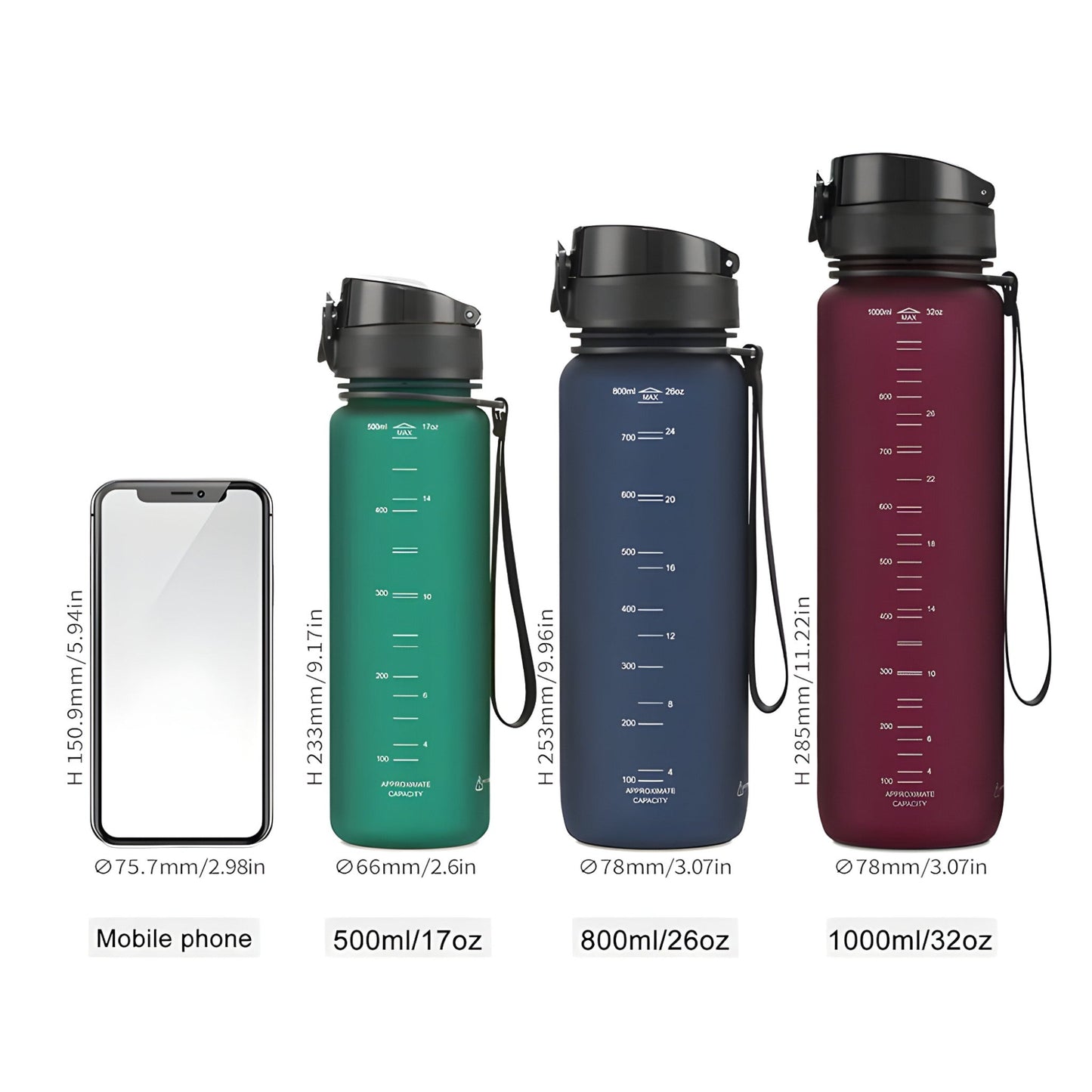 Brehn | HydraShake | Sport Shaker Flasche - BPA-frei und auslaufsicher