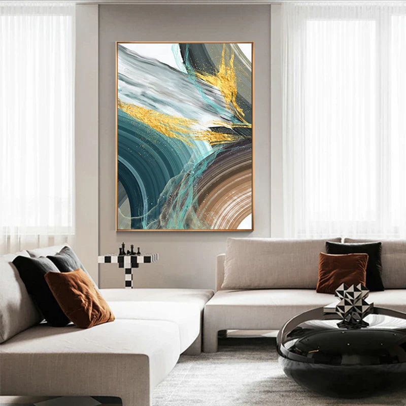 Abstracte grüne braune Farbexplosion Wandkunst Fine Art Leinwanddrucke moderne Farben Bilder für Wohnzimmer Esszimmer zeitgenössische Wohnkultur | Brehn