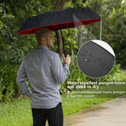 StormShield Automatik-Regenschirm – Windfester Regenschirm mit umgekehrtem Schließmechanismus